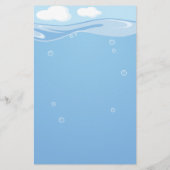 Cute Orca Whale in Ocean Light Blue Briefpapier (Achterkant)