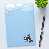 Cute Orca Whale in Ocean Light Blue Post-it® Notes