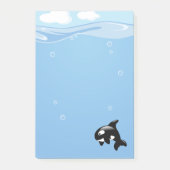 Cute Orca Whale in Ocean Light Blue Post-it® Notes (Voorkant)