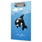 Cute Orca Whale in Ocean met Custom Name Klembord (Links)