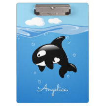 Cute Orca Whale in Ocean met Custom Name