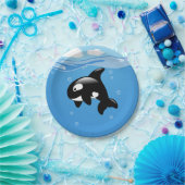 Cute Orca Whale in Ocean Papieren Bordje (Feest)