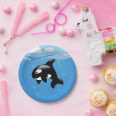 Cute Orca Whale in Ocean Papieren Bordje (Feest)
