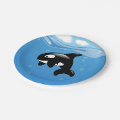 Cute Orca Whale in Ocean Papieren Bordje (Gekanteld)