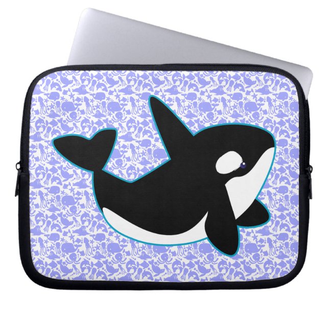 Cute Orca Whale-laptophoes Laptop Sleeve (Voorkant)