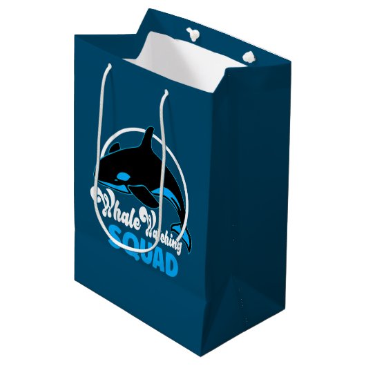 Cute Orca Whale Watchad Squad Zee Animal Medium Cadeauzakje (Voorkant Gekanteld)