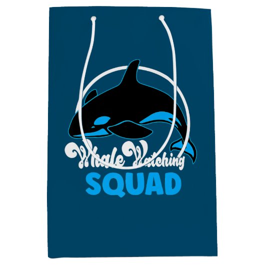 Cute Orca Whale Watchad Squad Zee Animal Medium Cadeauzakje (Voorkant)