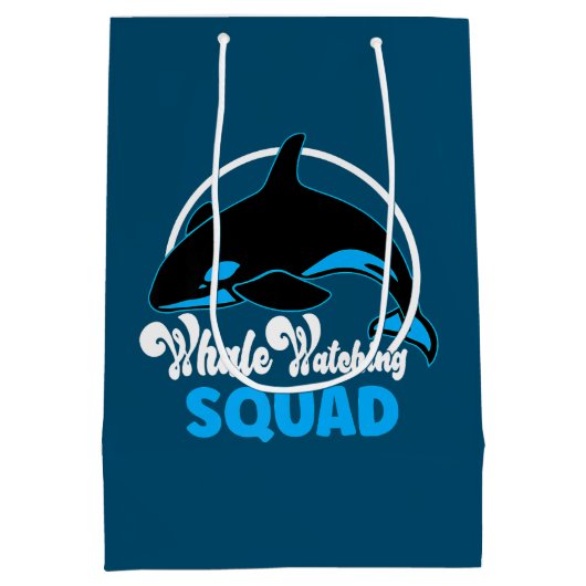 Cute Orca Whale Watchad Squad Zee Animal Medium Cadeauzakje (Achterkant)