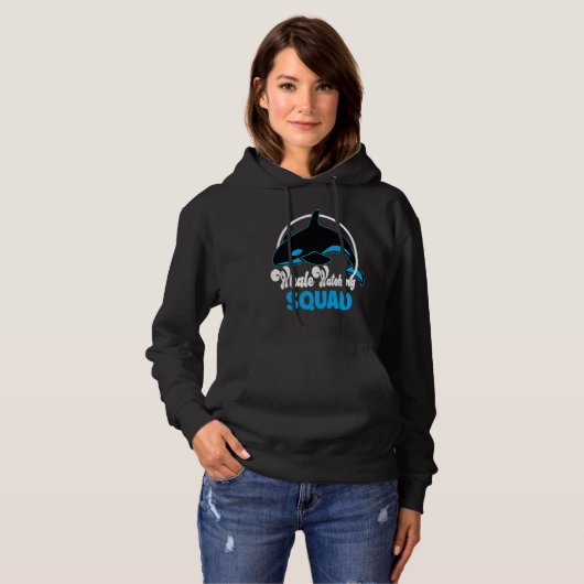Cute orca whale watching Squad Hoodie (Voorkant volledig)