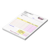 Cute Order Receipts | Small Business Name Invoice Notitieblok (Linkerzijde)