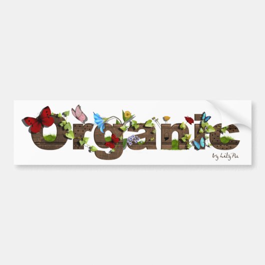 Cute Organic bumper sticker. Denk groen! Bumpersticker (Voorkant)