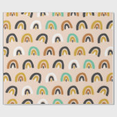 Cute Organic Rainbow Stripes Seamless Pattern Cadeaupapier (Vlak)