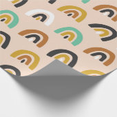 Cute Organic Rainbow Stripes Seamless Pattern Cadeaupapier (Hoek)
