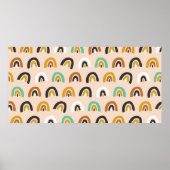 Cute Organic Rainbow Stripes Seamless Pattern Poster (Voorkant)
