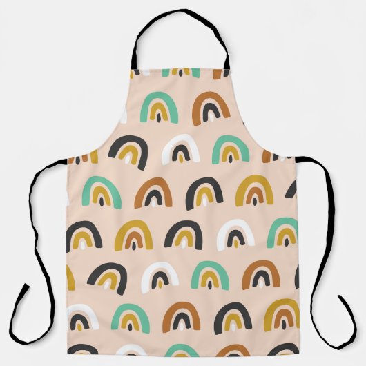 Cute Organic Rainbow Stripes Seamless Pattern Schort (Voorkant)