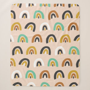 Cute Organic Rainbow Stripes Seamless Pattern Sherpa Deken