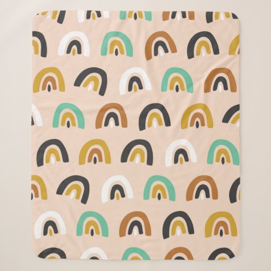 Cute Organic Rainbow Stripes Seamless Pattern Sherpa Deken (Voorkant)