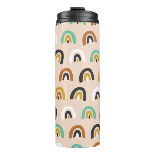 Cute Organic Rainbow Stripes Seamless Pattern Thermosbeker (Voorkant)