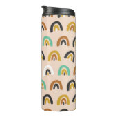 Cute Organic Rainbow Stripes Seamless Pattern Thermosbeker (Geroteerd rechts)