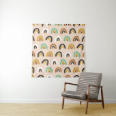 Cute Organic Rainbow Stripes Seamless Pattern Wandkleed (In situ)