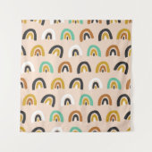 Cute Organic Rainbow Stripes Seamless Pattern Wandkleed (Voorkant)