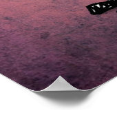 Cute Oriental Black Cat Art over Gothic Paars Poster (Hoek)