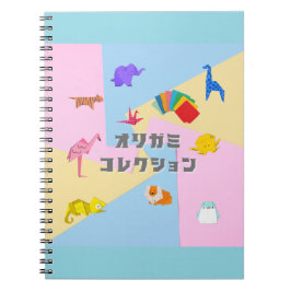 "Cute Origami Animal Pattern – Soft Pastel Japanes Notitieboek