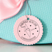 Cute Origami Custom Handmade with love, Rubberstempel