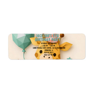 Cute Origami Dier Feestje Giraffe Etiket