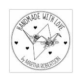 Cute Origami Flower Custom Handmade with love, Rubberstempel (Afrduk)