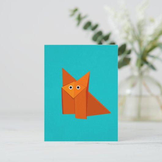 Cute Origami Fox Briefkaart (Staand voorkant)