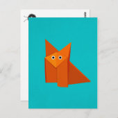 Cute Origami Fox Briefkaart (Voorkant / Achterkant)