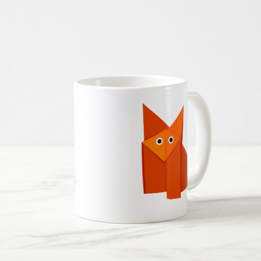 Cute Origami Fox Children's Koffiemok (Voorkant rechts)