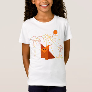 Cute origami Fox is Happy Light T-shirt