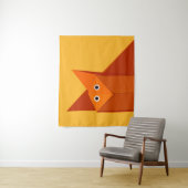 Cute Origami Fox Kawaii Papercraft Animal Wandkleed (In situ)