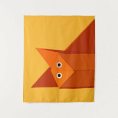 Cute Origami Fox Kawaii Papercraft Animal Wandkleed (Voorkant)