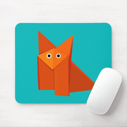 Cute Origami Fox Muismat (Met muis)
