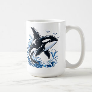 Cute Orka Walvis Oceaan Grafisch voor Kinderen Koffiemok
