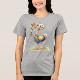 Cute Ostrich Tri-Blend Shirt