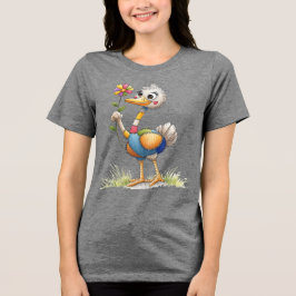 Cute Ostrich Tri-Blend Shirt