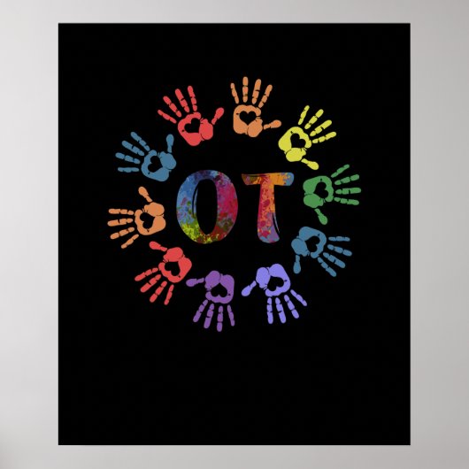 Cute OT Hands Occupational Therapy Gift Poster (Voorkant)