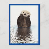 Cute Otter Animal Blue Briefkaart (Voorkant)