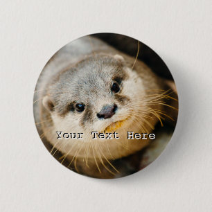 Cute Otter, Animal Portret, Natuur Fotografie Ronde Button 5,7 Cm