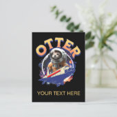 Cute Otter Astronaut Outer Space Shuttle Cadet Briefkaart (Staand voorkant)