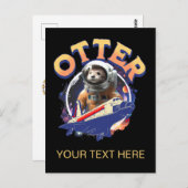 Cute Otter Astronaut Outer Space Shuttle Cadet Briefkaart (Voorkant / Achterkant)