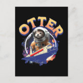 Cute Otter Astronaut Outer Space Shuttle Cadet Briefkaart (Voorkant)