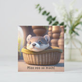 Cute otter baby in een mand - aanpasbaar (Staand voorkant)