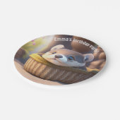 Cute otter baby in een mand - aanpasbaar papieren bordje (Gekanteld)