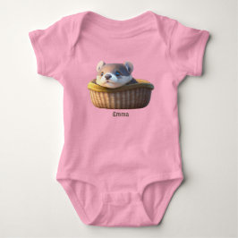 Cute otter baby in een mand - aanpasbaar romper