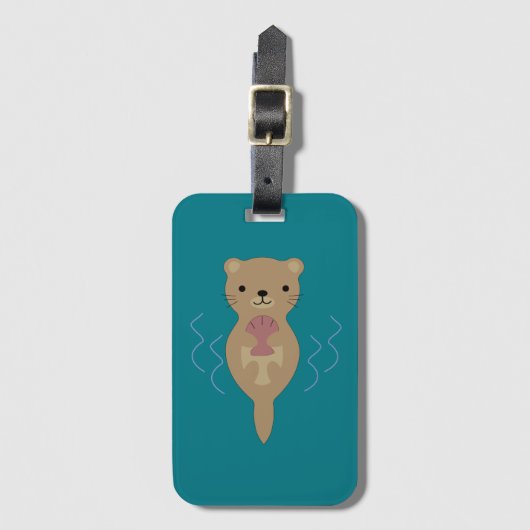 Cute Otter Bagagelabel (Voorkant (verticaal))